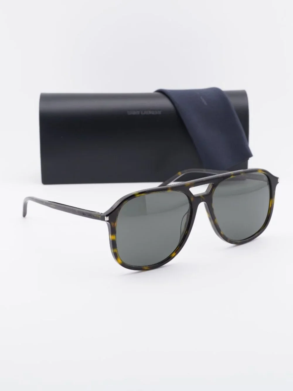 Saint Laurent SL476 004 Aviator Sunglasses - Havana / Grey